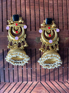 THANKAM - GOLDEN REPLICA LARGE CHANDBALI JHUMKA EARRINGS