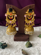 THANKAM - GOLDEN REPLICA LARGE CHANDBALI JHUMKA EARRINGS
