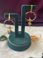 ZOOEY - GOLDEN BIRD AND STONES ROUND PIERCED EARCUFFS