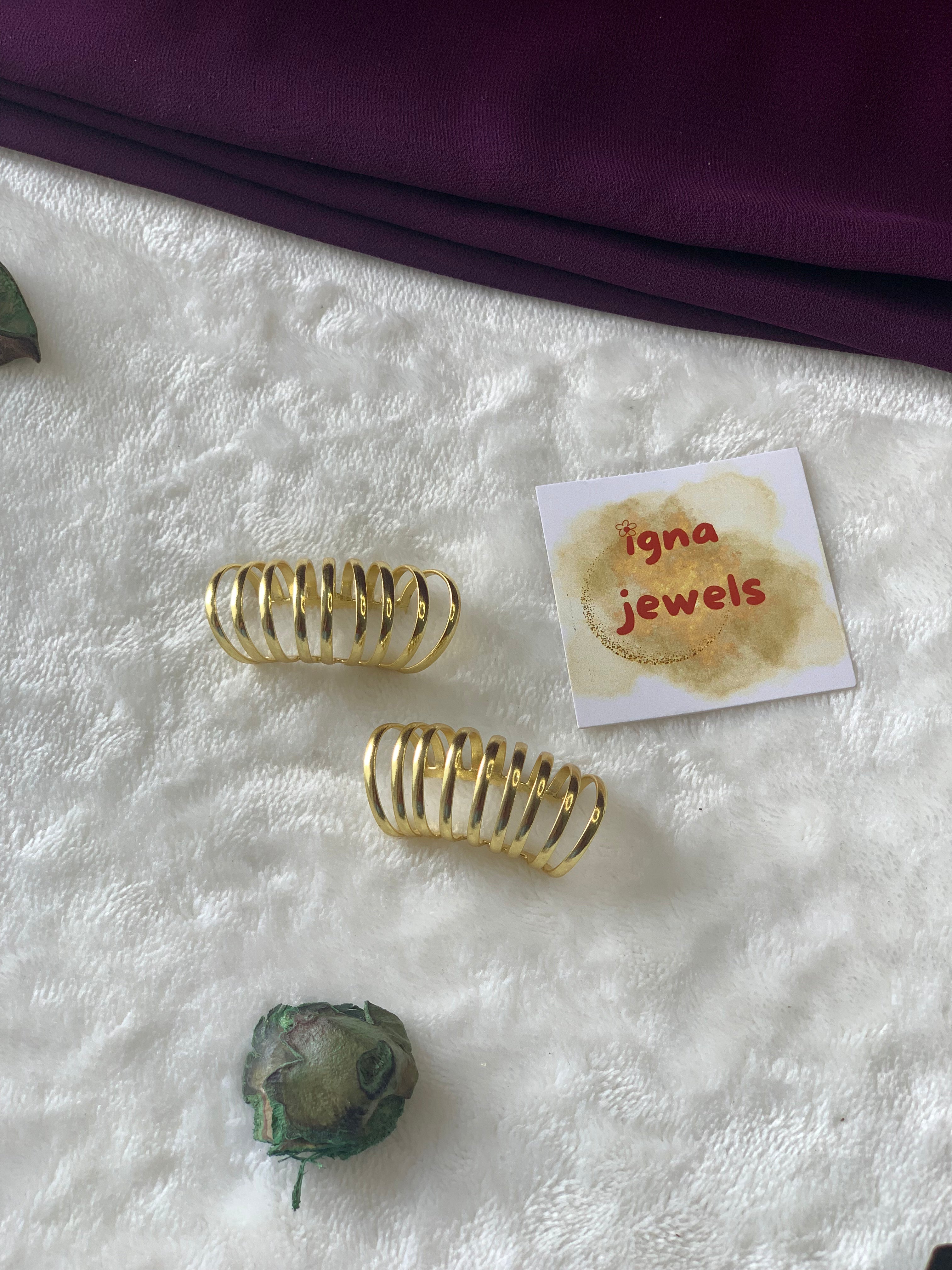 REBECCA - GOLDEN MILLIPED PRESS ON EARCUFFS