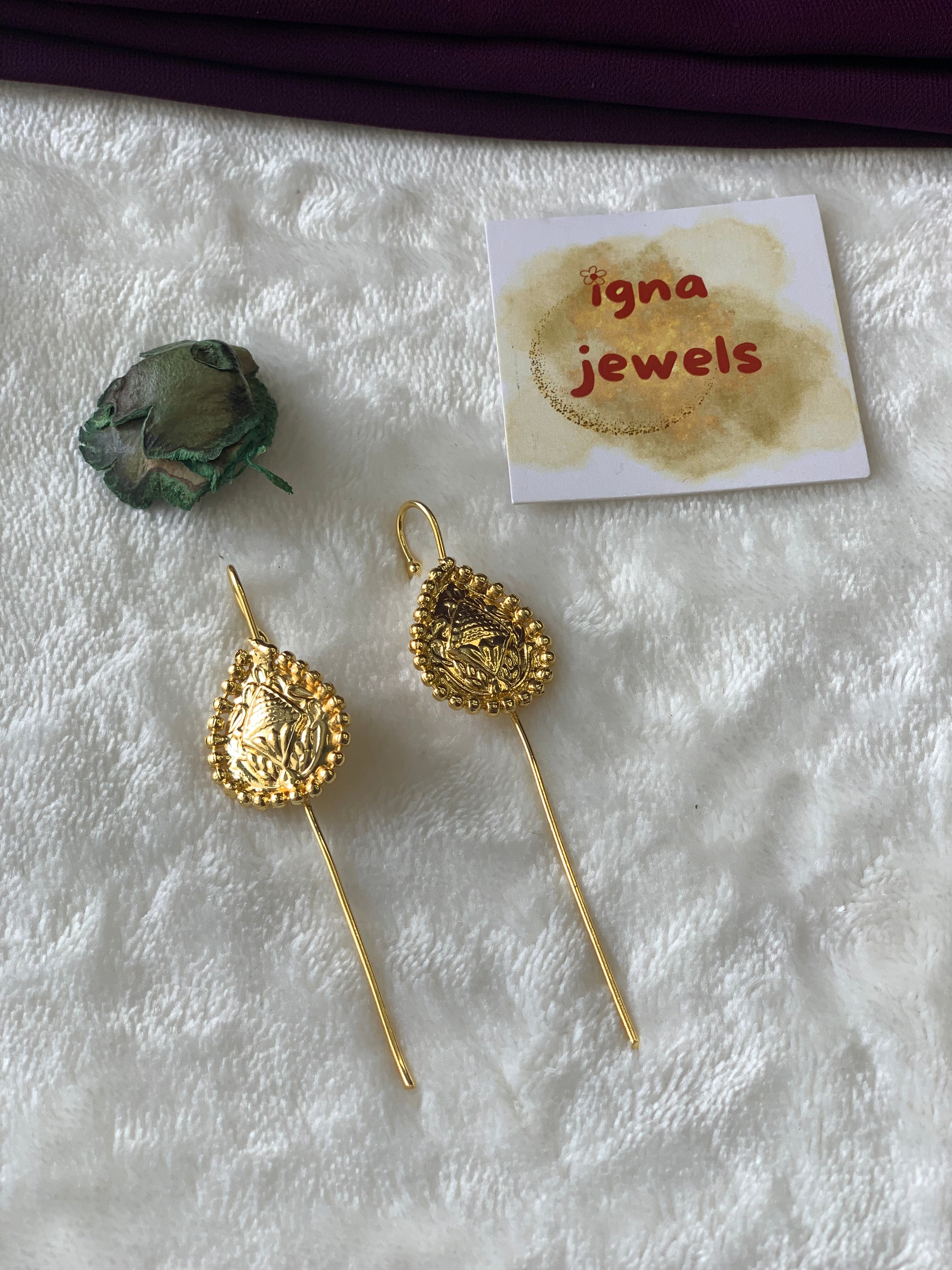 ALICE- GOLDEN INVERSE DROP EARCUFFS