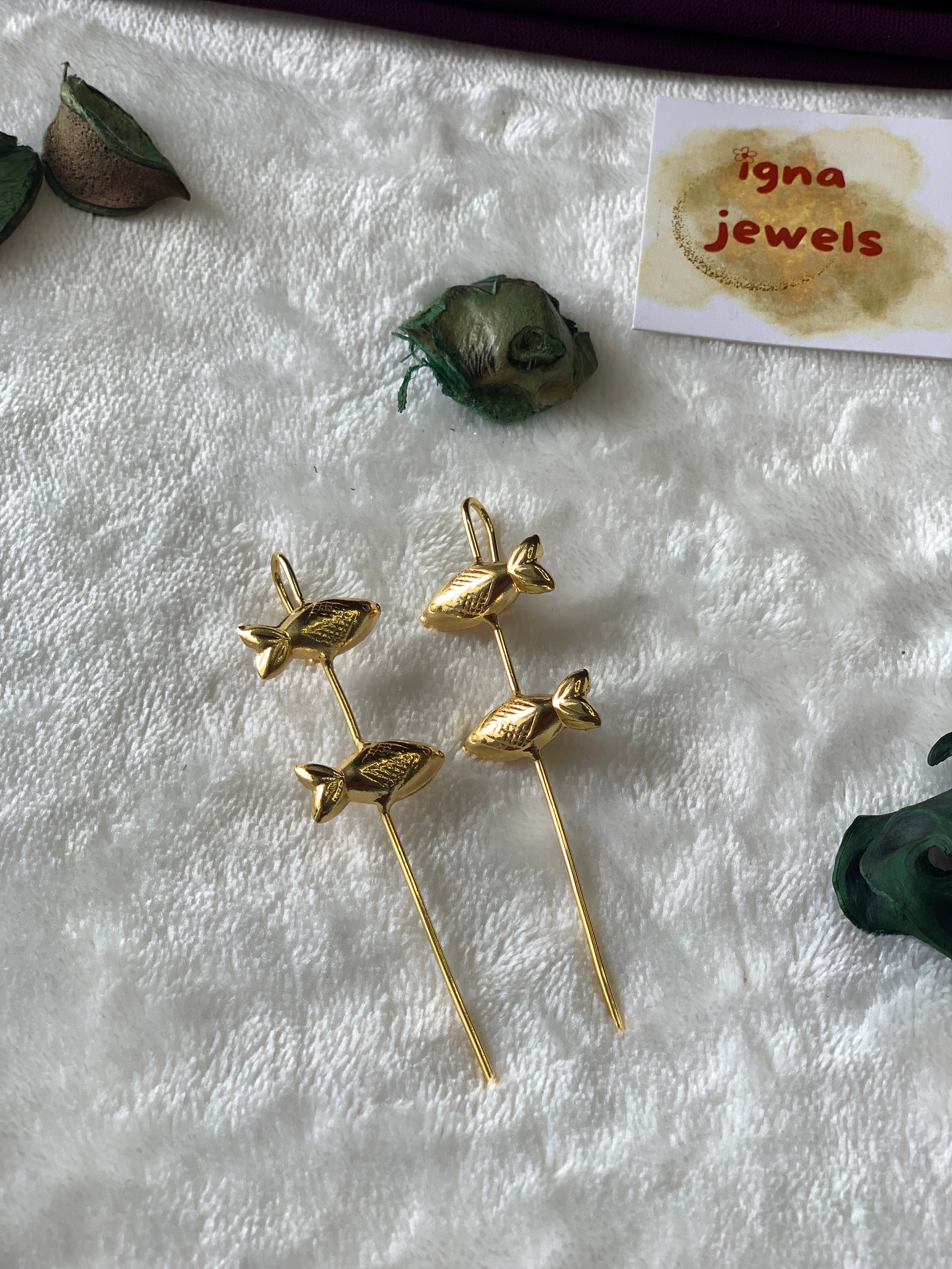 JULIA- GOLDEN DUAL FISH EAR CUFFS