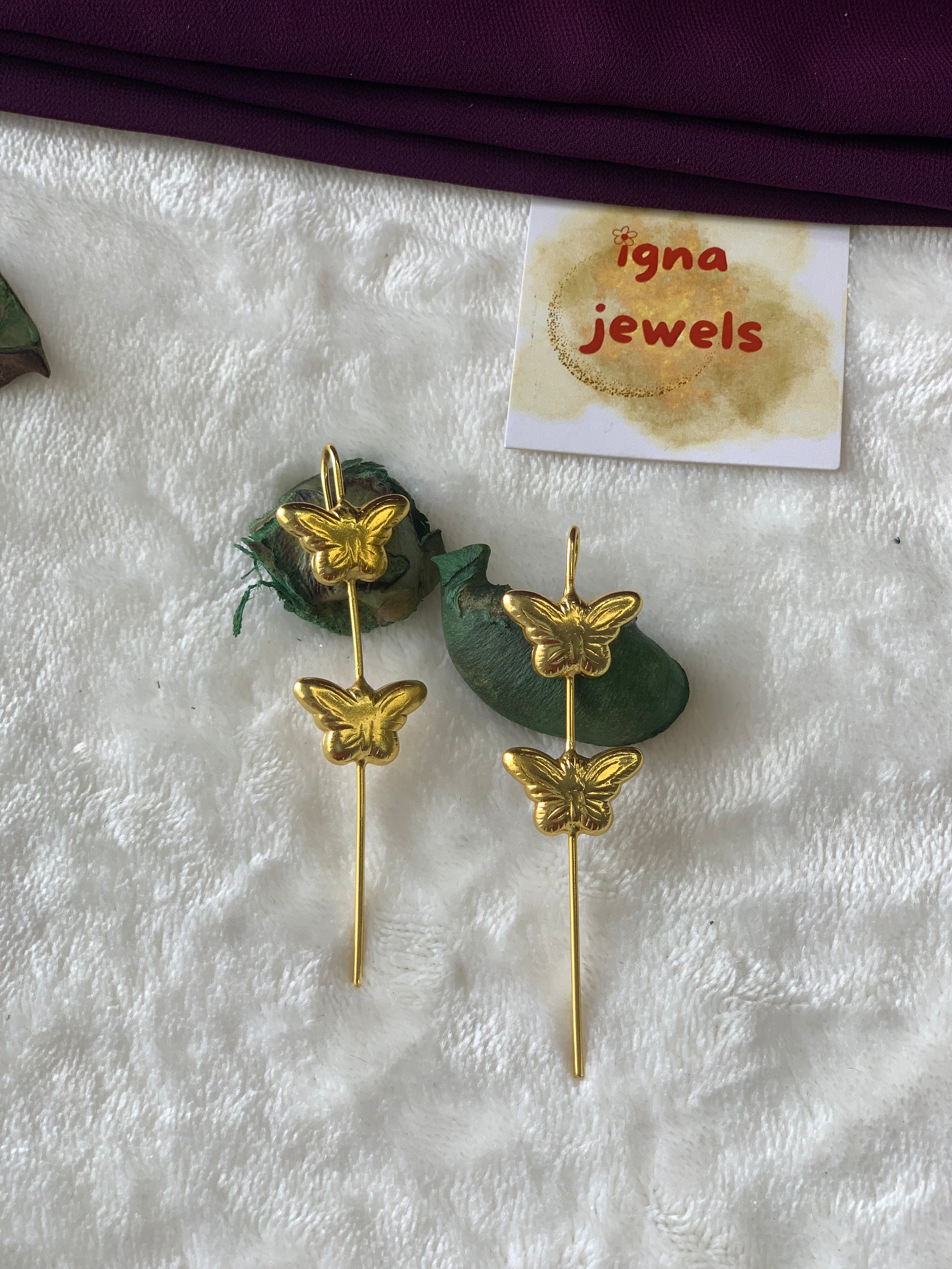 EMILEY- GOLDEN DUAL BUTTERFLY EARCUFFS