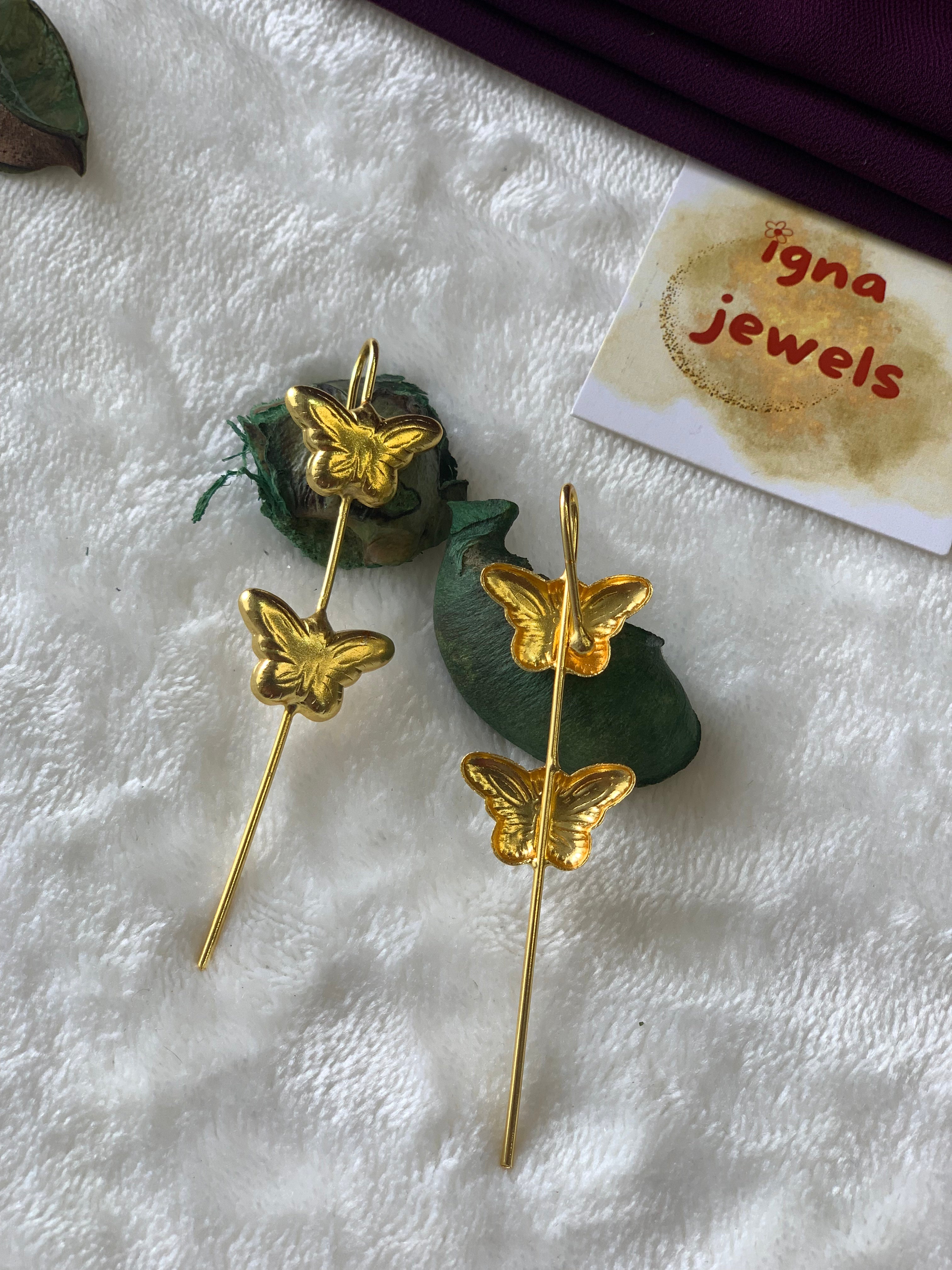 EMILEY- GOLDEN DUAL BUTTERFLY EARCUFFS