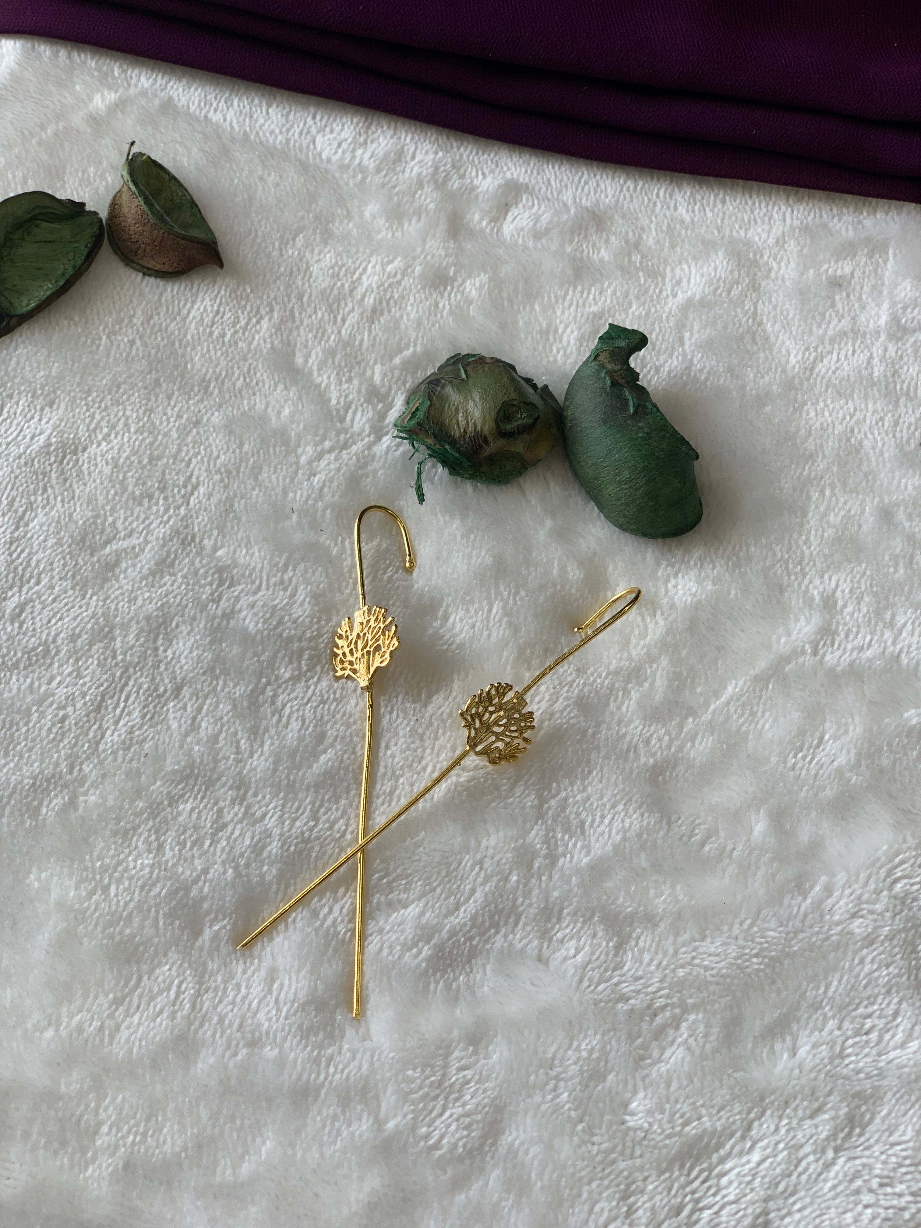 SCARLET - GOLDEN DUAL TREE EARCUFFS