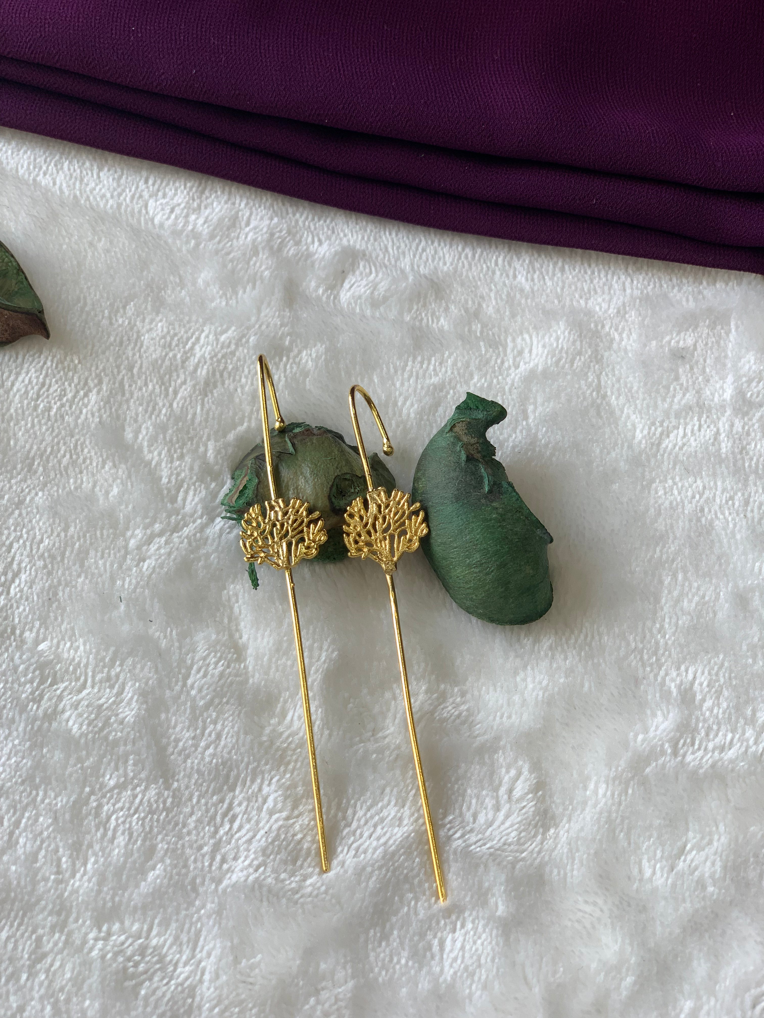 SCARLET - GOLDEN DUAL TREE EARCUFFS