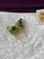 CATE- GOLDEN DUAL BIG FLOWER EARCUFFS