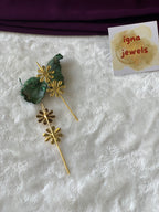 CATE- GOLDEN DUAL BIG FLOWER EARCUFFS