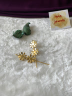 CATE- GOLDEN DUAL BIG FLOWER EARCUFFS