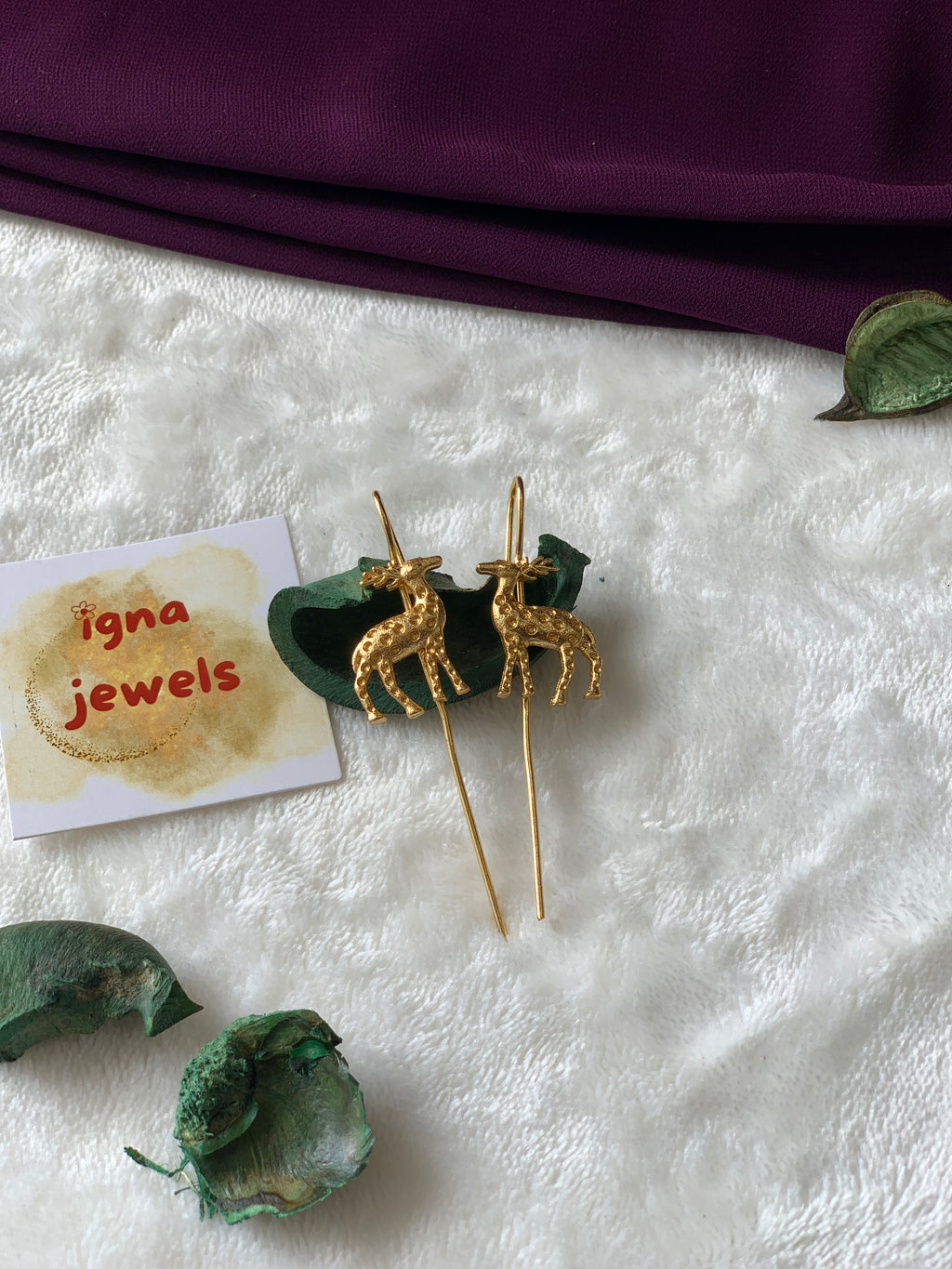 RAINA- GOLDEN RAINDEER EARCUFFS