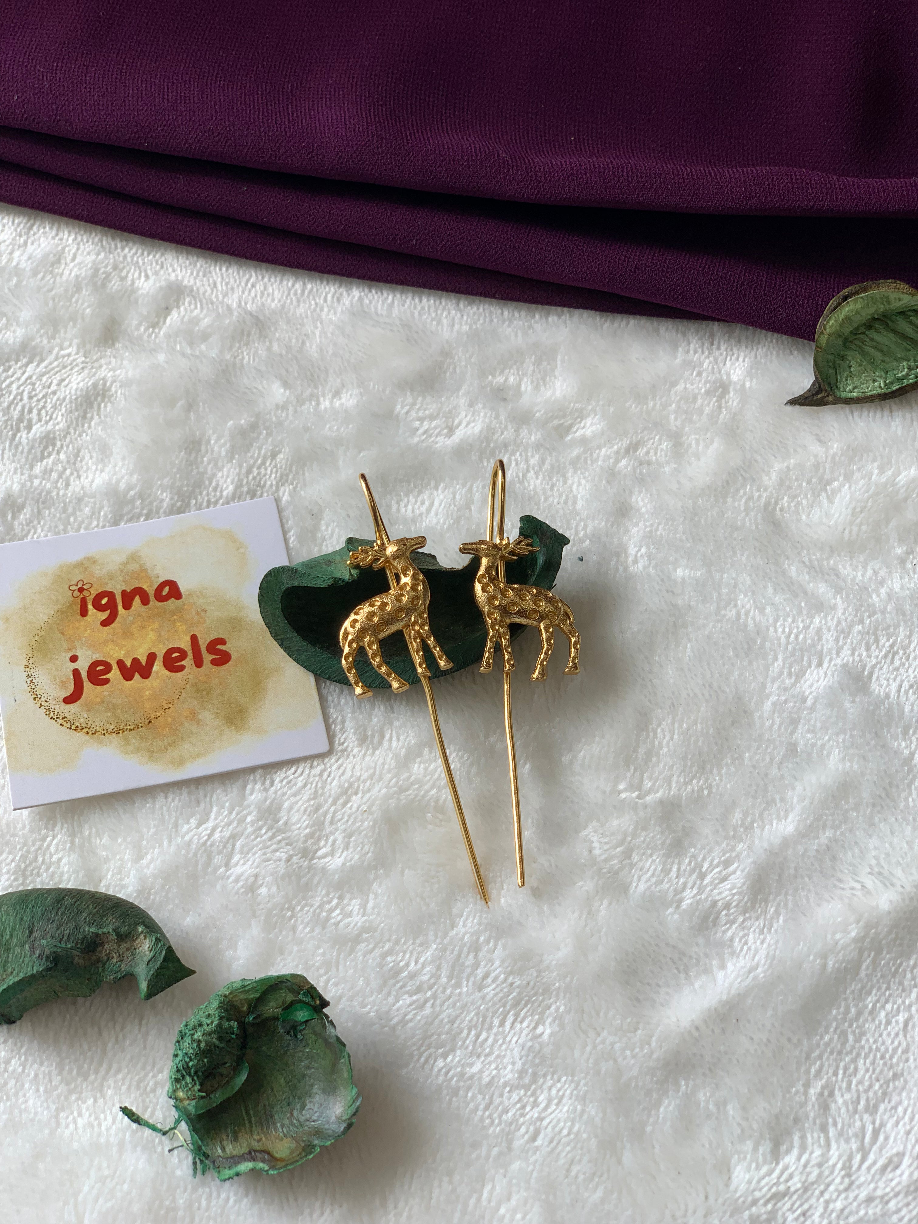 RAINA- GOLDEN RAINDEER EARCUFFS