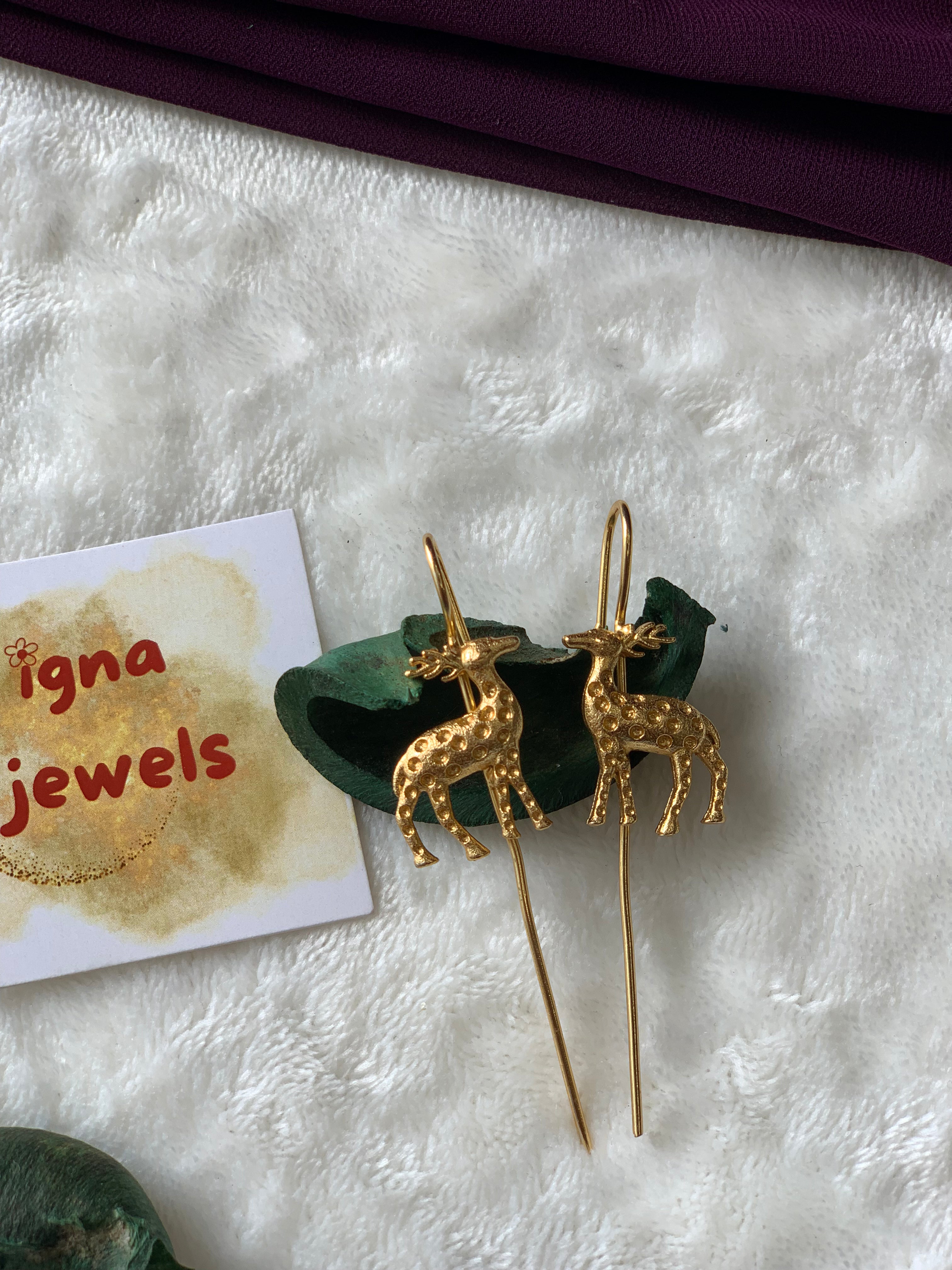 RAINA- GOLDEN RAINDEER EARCUFFS