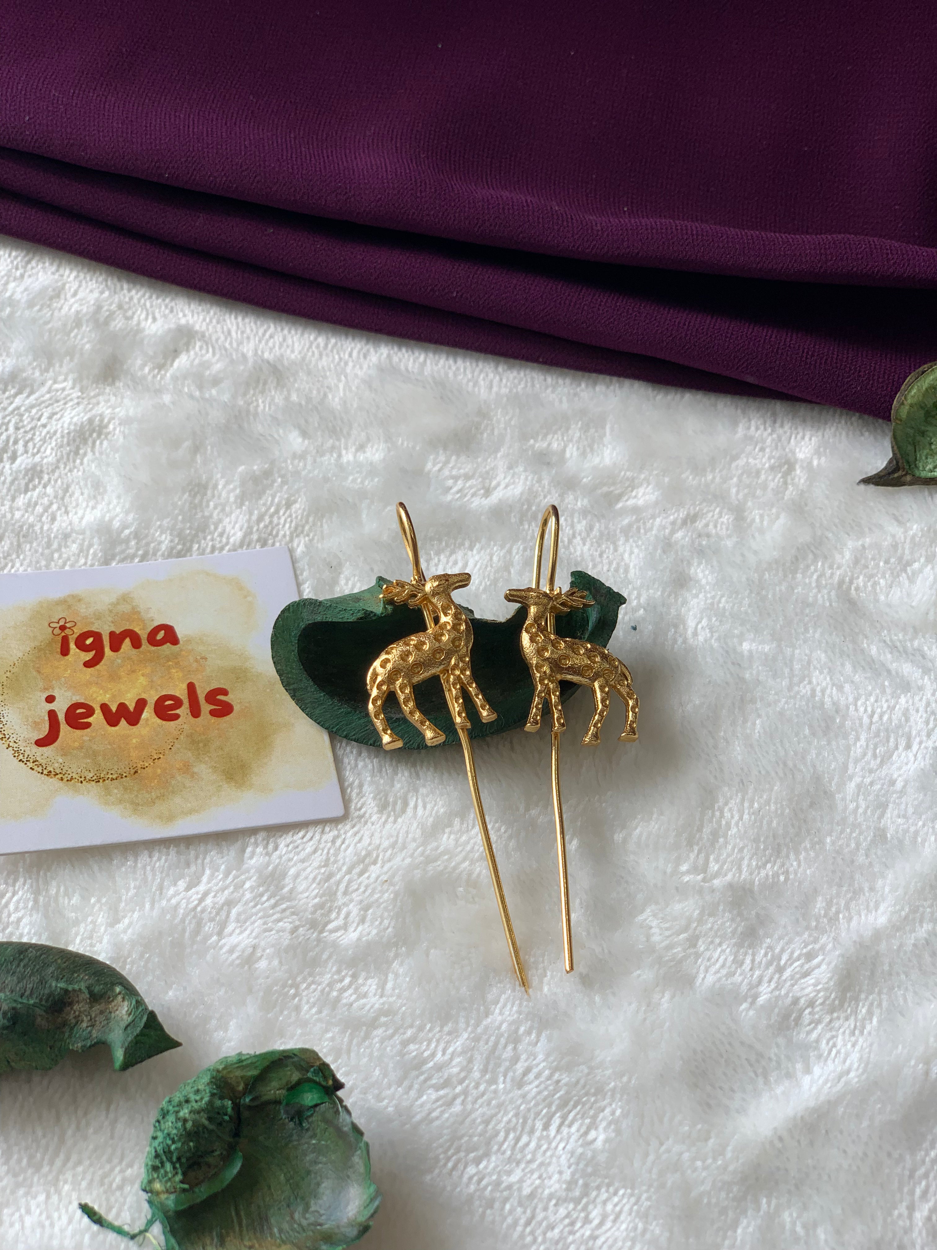 RAINA- GOLDEN RAINDEER EARCUFFS