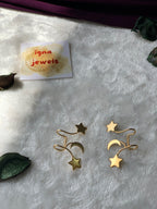 ROBIN- GOLDEN MOON STARS PRESS ON EARCUFFS