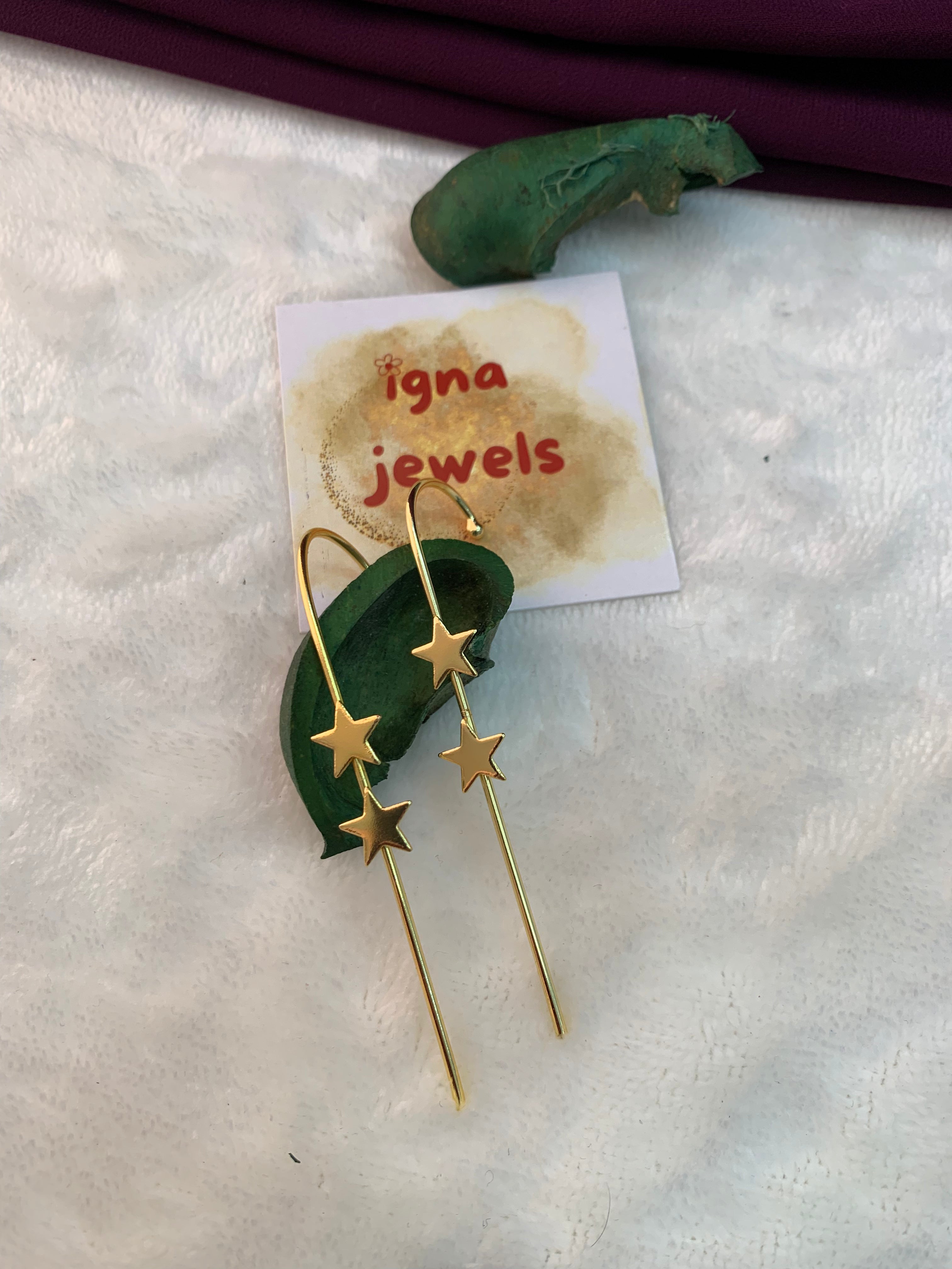 EVA - GOLDEN DUAL SMALL STARS EARCUFFS