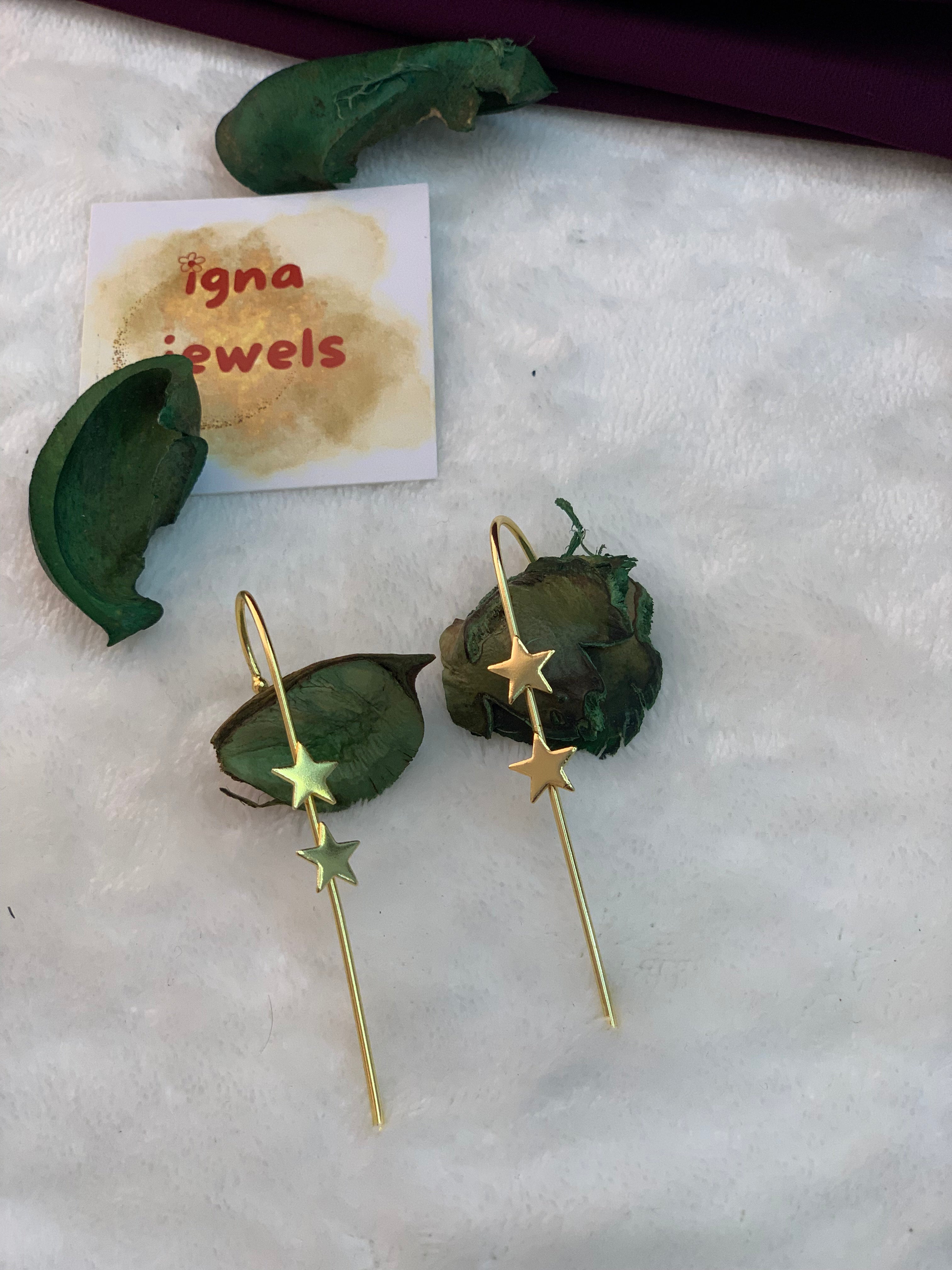 EVA - GOLDEN DUAL SMALL STARS EARCUFFS