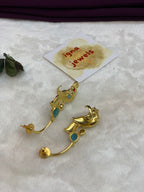 ISLA- PEACOCK  AND STONE PIERCED EARCUFFS