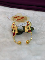 ISLA- PEACOCK  AND STONE PIERCED EARCUFFS