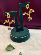RANI - GOLDEN CLUSTER PEARLS AND RAW STONE EARRINGS