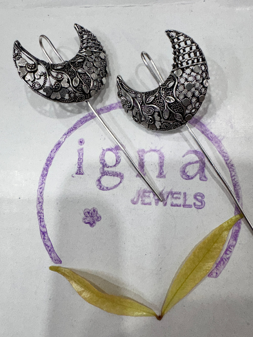 GLENN - SILVER PLATED DESIGNER LARGE HALF MOON EAR CUFFS