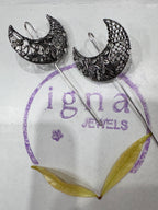 GLENN - SILVER PLATED DESIGNER LARGE HALF MOON EAR CUFFS