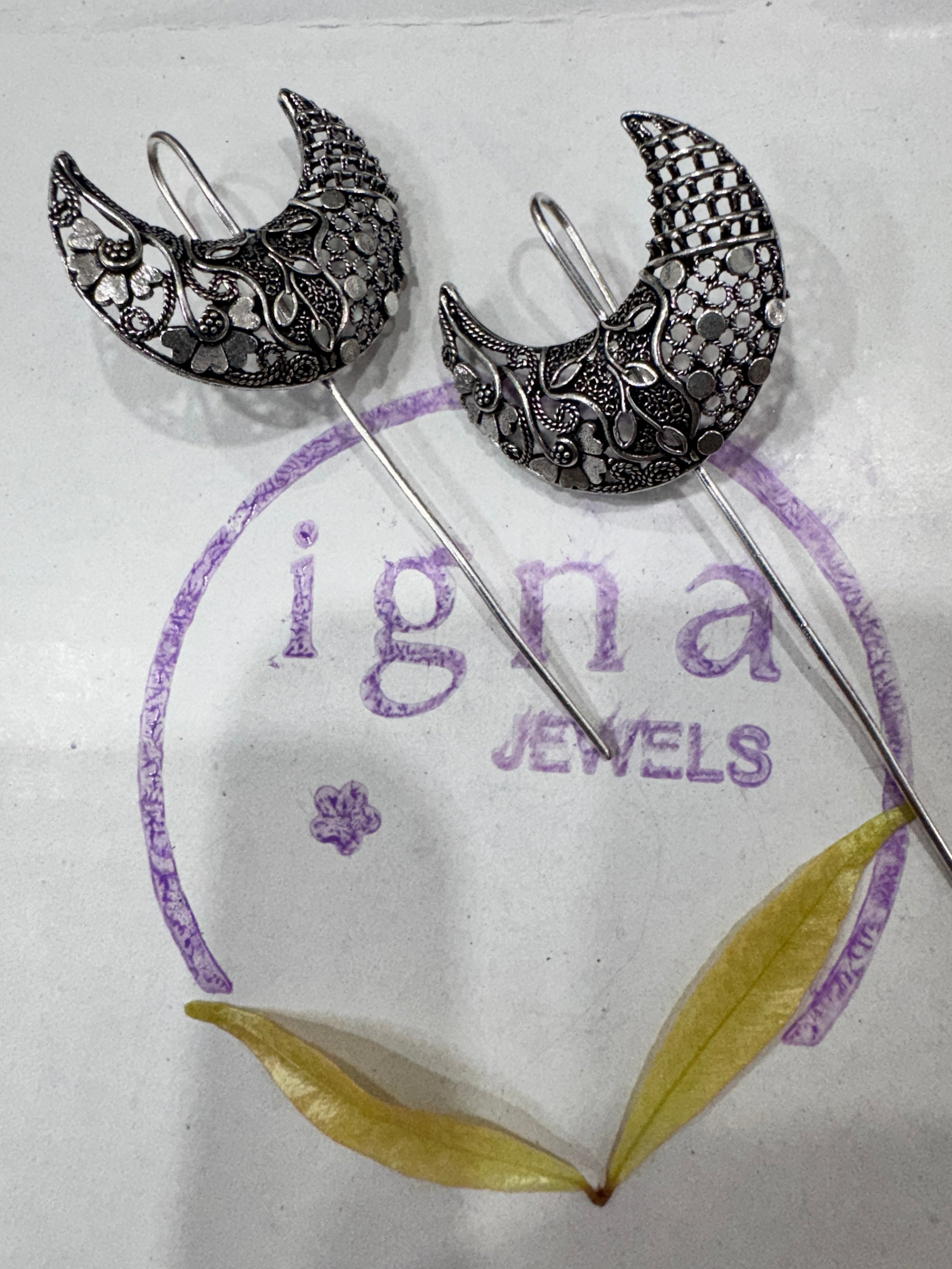 GLENN - SILVER PLATED DESIGNER LARGE HALF MOON EAR CUFFS