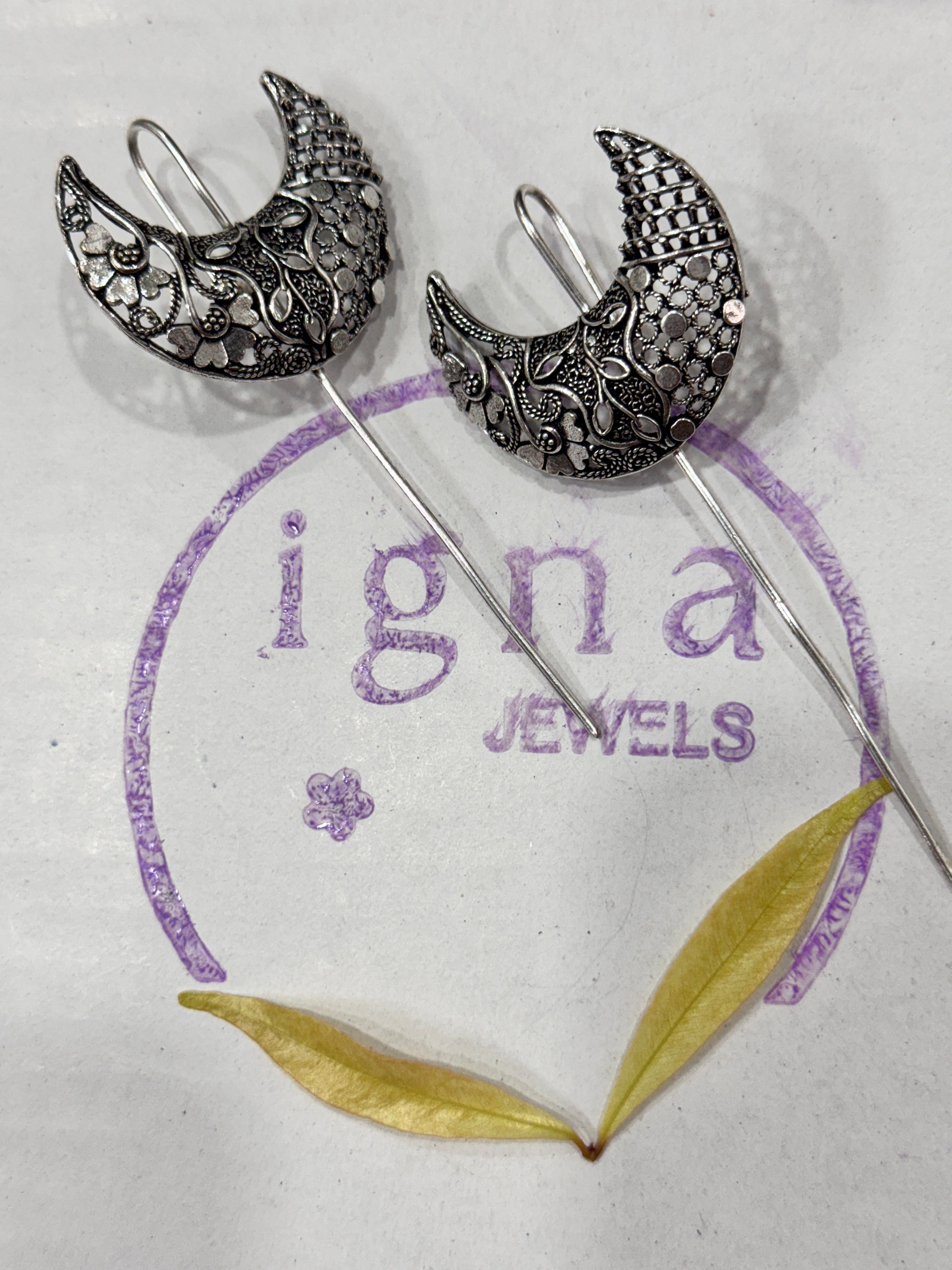 GLENN - SILVER PLATED DESIGNER LARGE HALF MOON EAR CUFFS