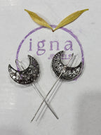 GLENN - SILVER PLATED DESIGNER LARGE HALF MOON EAR CUFFS