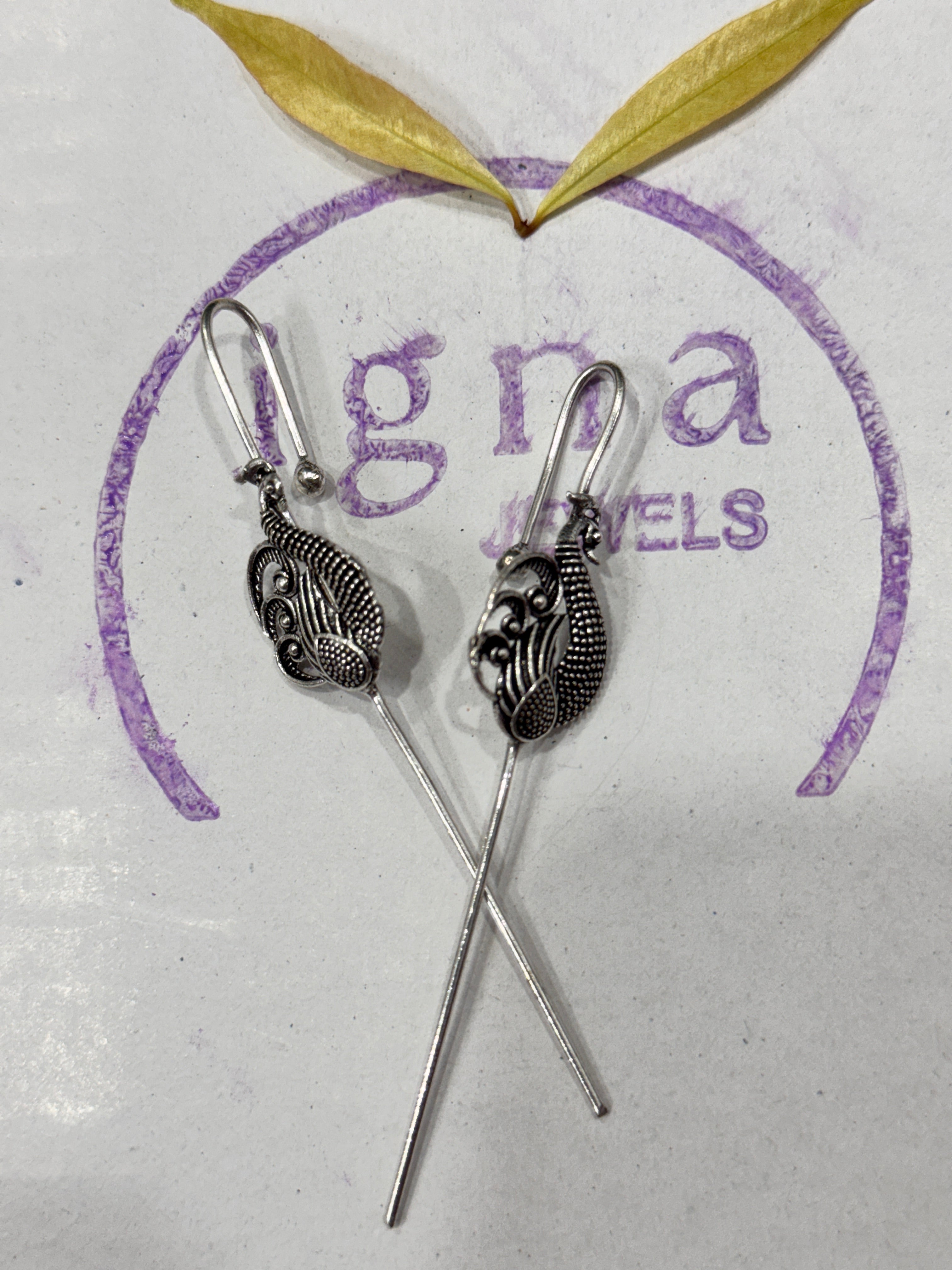 DEBRA - SILVER PLATED PEACOCK EAR CUFFS