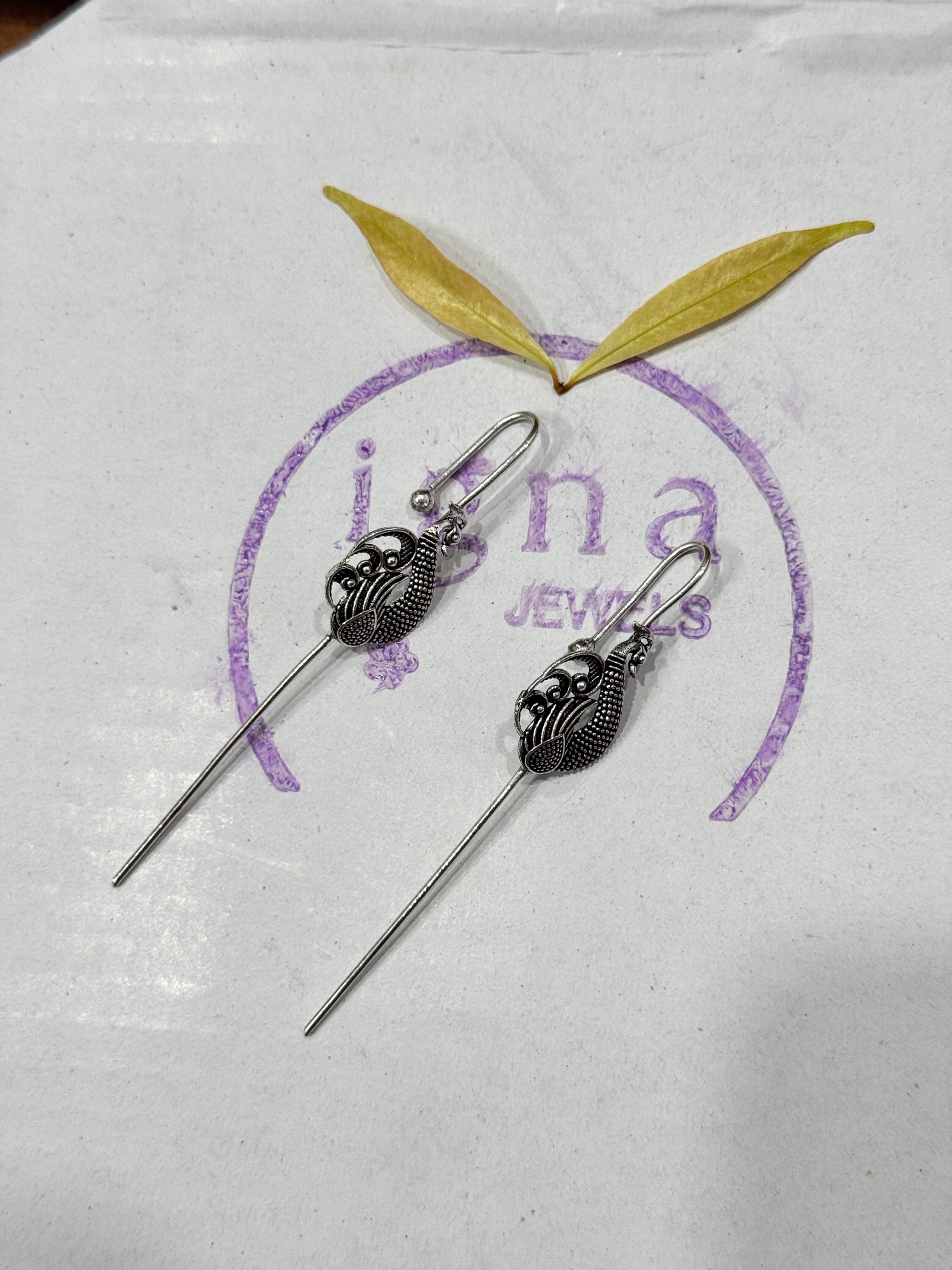 DEBRA - SILVER PLATED PEACOCK EAR CUFFS