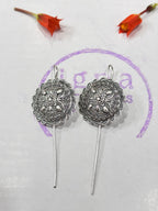 MOLLY - SILVER PLATED BIG RANGOLI DESIGN EAR CUFFS