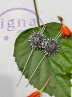 LINDA - SILVER PLATED ROUND DESIGNER EAR CUFFS