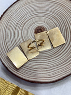 GOHAR -MATT GOLD 4 RECTANGLE WIDE RING