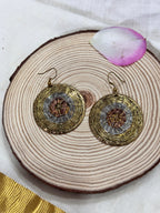 TRIMETRA - TRIMETAL WIRED CIRCLE DANGLER EARRINGS