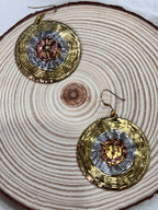 TRIMETRA - TRIMETAL WIRED CIRCLE DANGLER EARRINGS