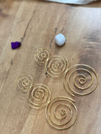 SPIRALIA - ULTRA LONG GOLDEN THREE IN ONE SPIRAL STUD EARRINGS