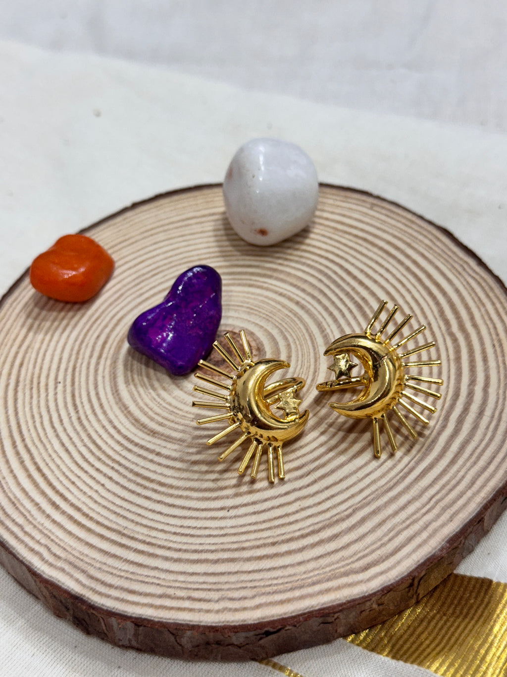 ALLY - GOLDEN SUN STAR MOON BUGADI PRESS ON EAR CUFFS