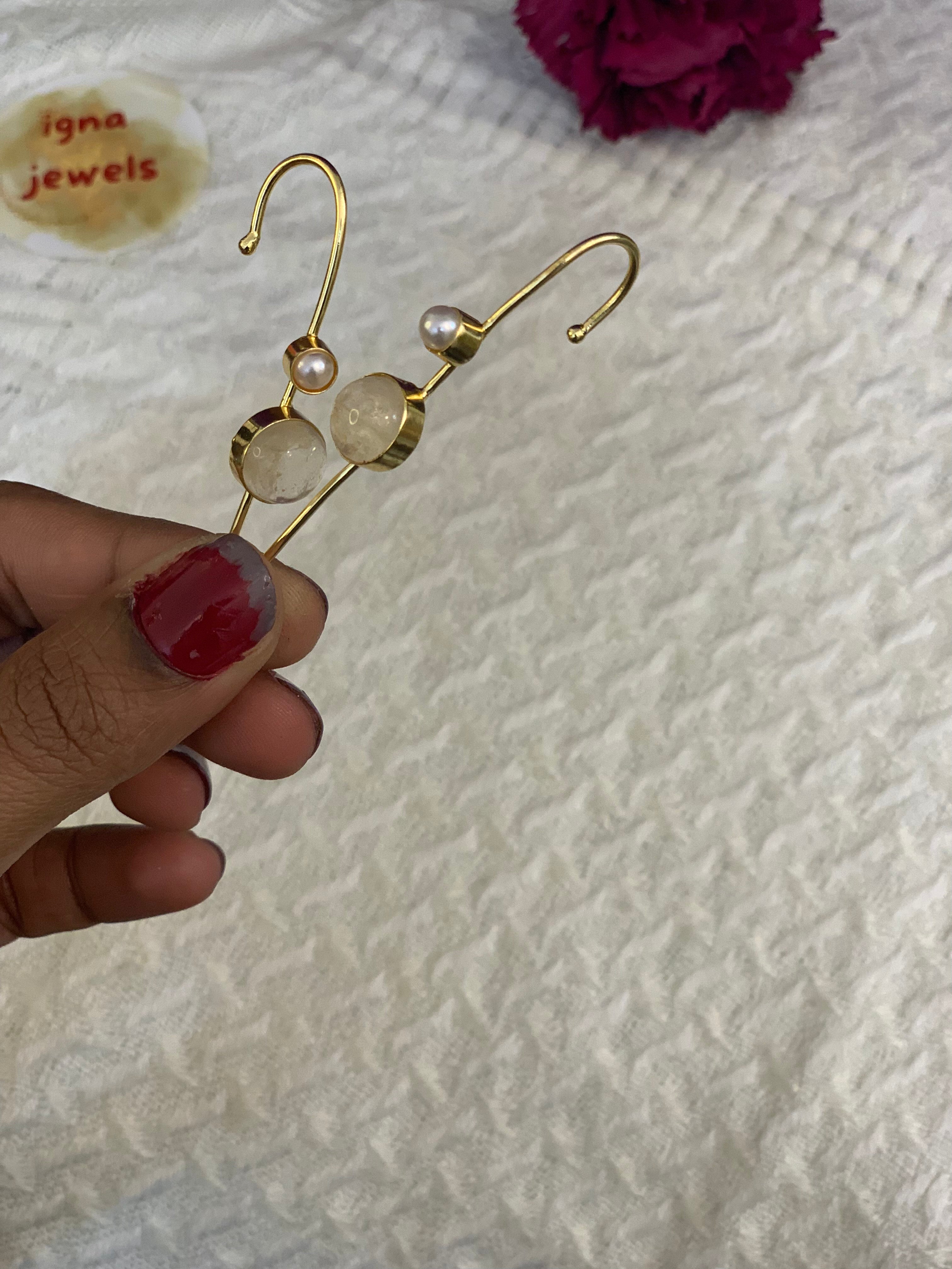 SAMEERA - PEARL AND STONE EARCUFFS