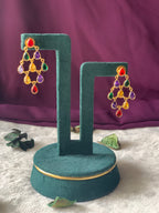 COLORPLAY - MULTICOLOR SHINY STONE DANGLER EARRINGS