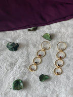 ADITI - STONE IN MULTI CIRCLE LAYER DANGLER EARRINGS