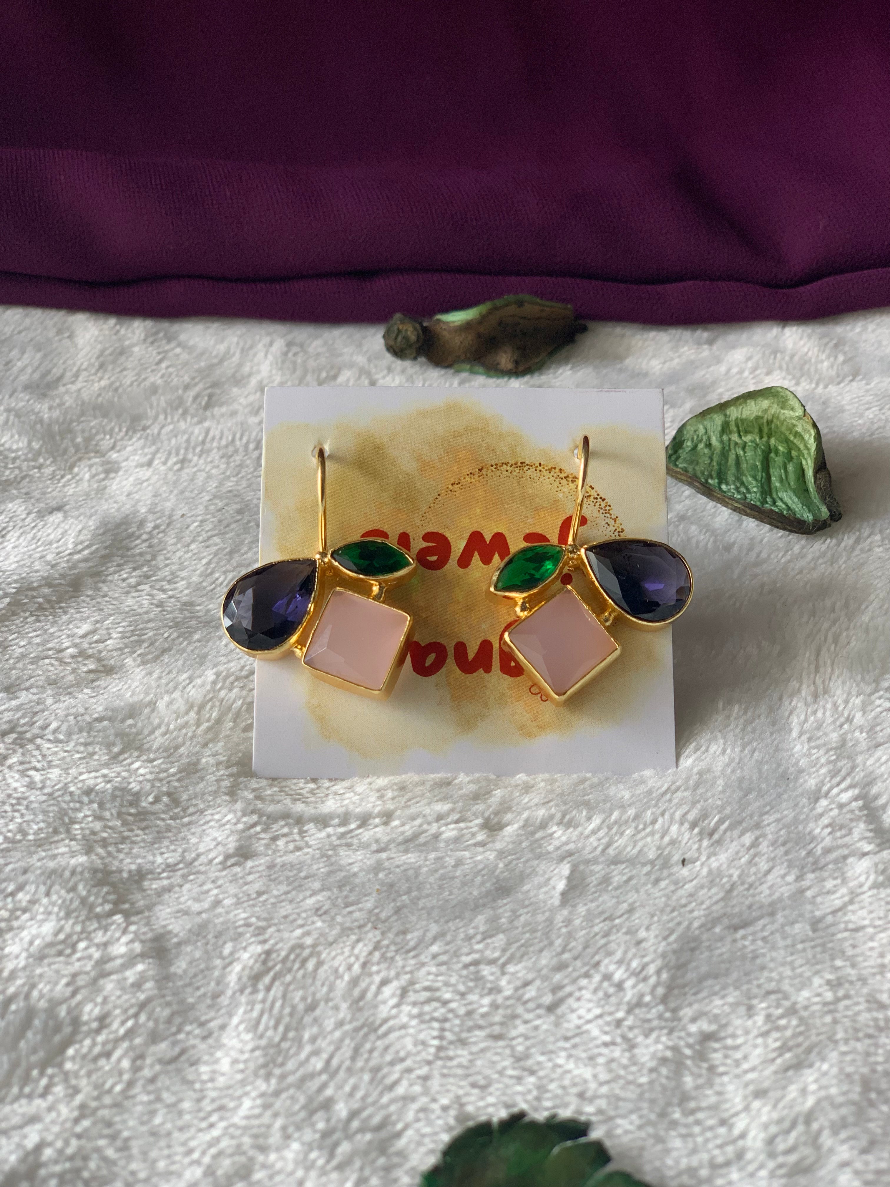 AARNA- Multicolour multistone earrings